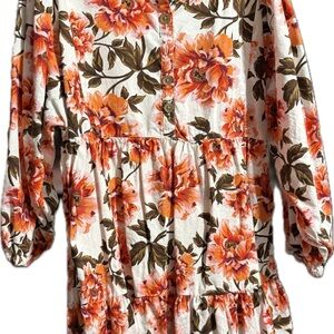 Old Navy Floral Kids Dress - Orange and Brown